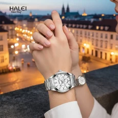 HALEI 3004ML Reloj Quartz 43mm Acero Inoxidable 3ATM Unisex