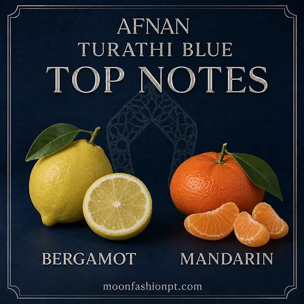 Bergamot and mandarin photographed for the Afnan Turathi Blue top-notes graphic.