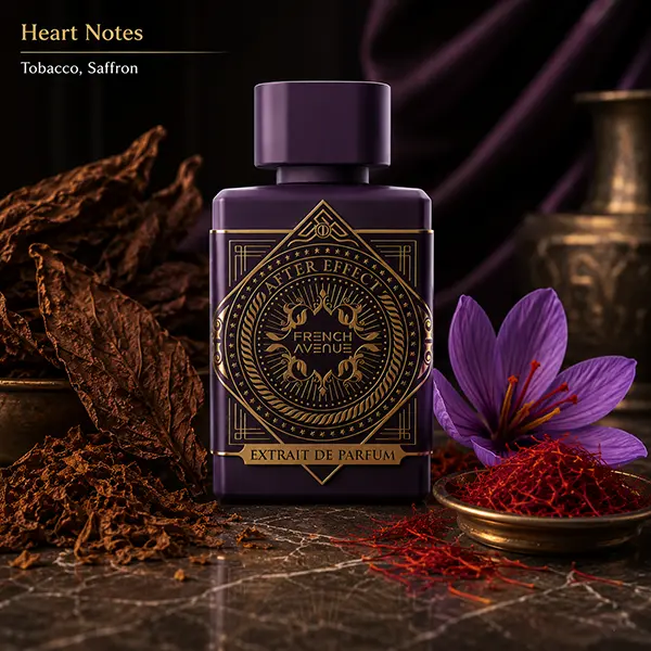 The complex heart of tobacco and saffron providing relief and tension to this unisex perfume extract.