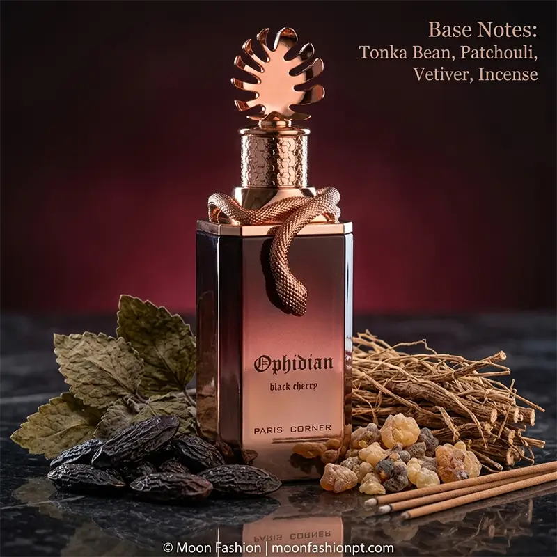 Base notes of tonka bean and incense providing a smoky, high-authority finish to this unisex fragrance.