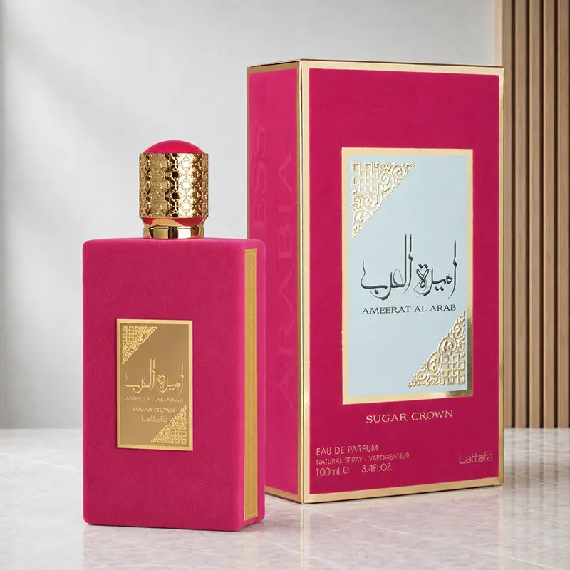 The Sugar Crown bottle stands to the left of its matching box, both angled to show their fronts and sides.