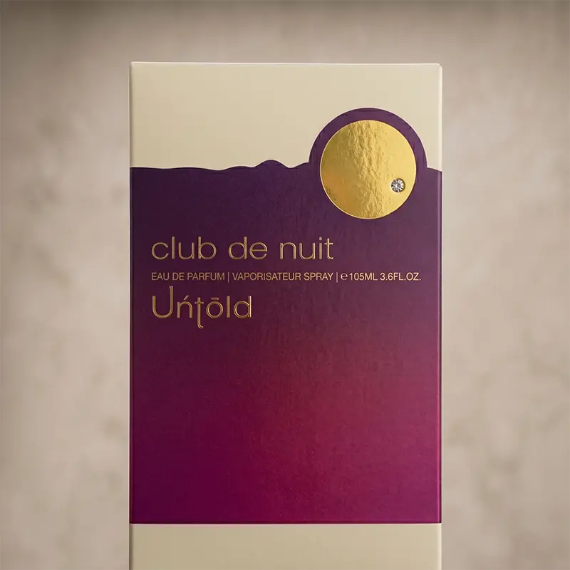 Authentic retail packaging of Armaf Club de Nuit Untold 105ml for European delivery.