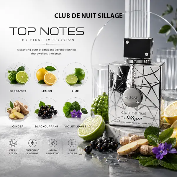 The bergamot heart of Armaf Club de Nuit Sillage unisex offers a sophisticated European sillage.