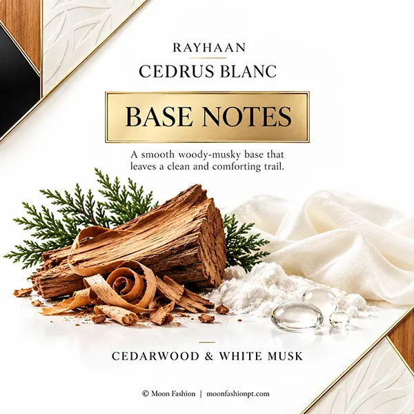 Cedarwood shavings and white fabric illustrating the cedarwood and white musk base notes of Cedrus Blanc