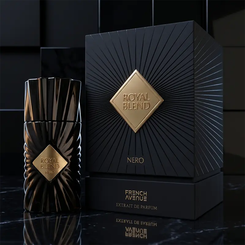 Long-lasting oud dominant fragrance by French Avenue Royal Blend Nero for discerning users in Europe.