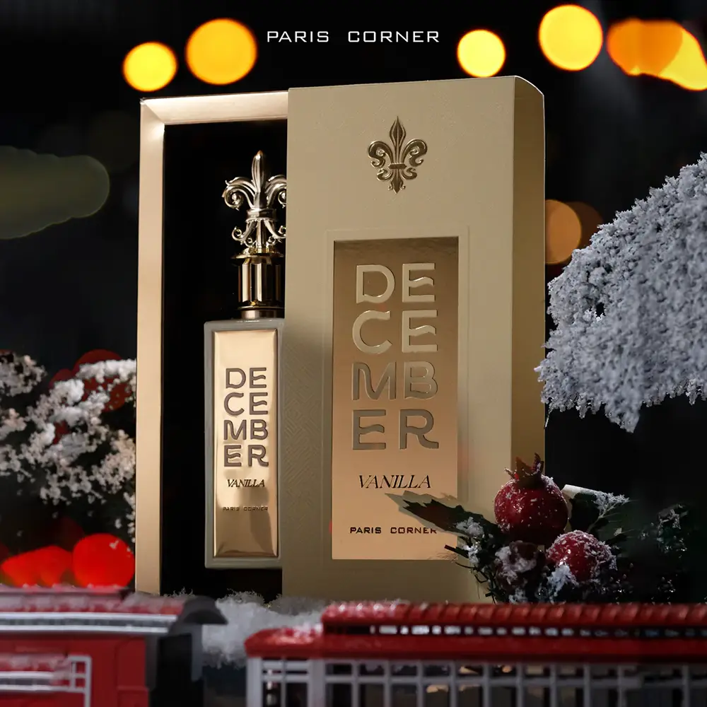 Paris Corner December Vanilla unboxing showing the long-lasting Eau de Parfum bottle.