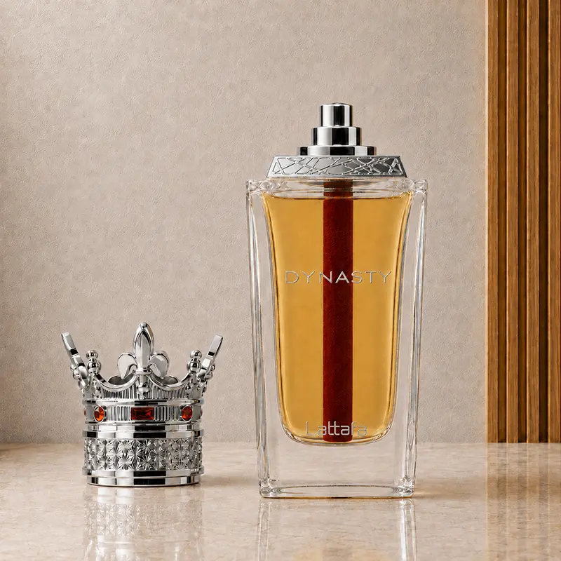 Dynasty bottle with crown cap removed, showing the silver spray nozzle beside the cap
