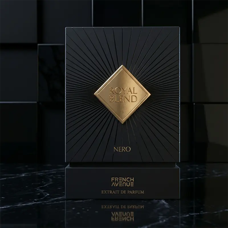 The mandarin heart of French Avenue Royal Blend Nero unisex offers a sophisticated European sillage.