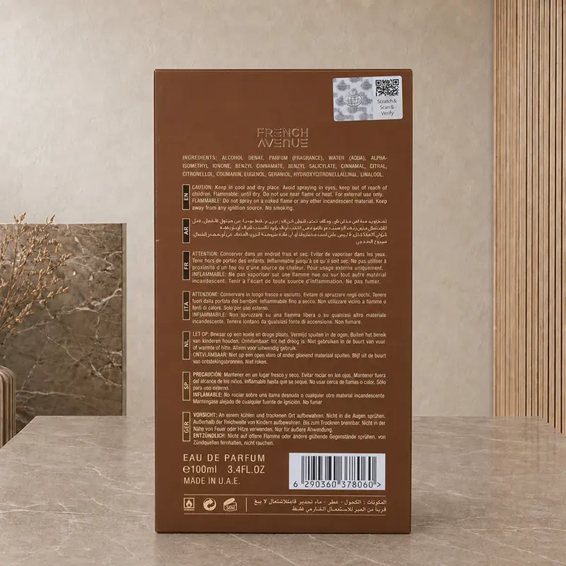 Rear of the Vulcan Sable box showing multilingual warnings, ingredients, barcode and 100 ml details.