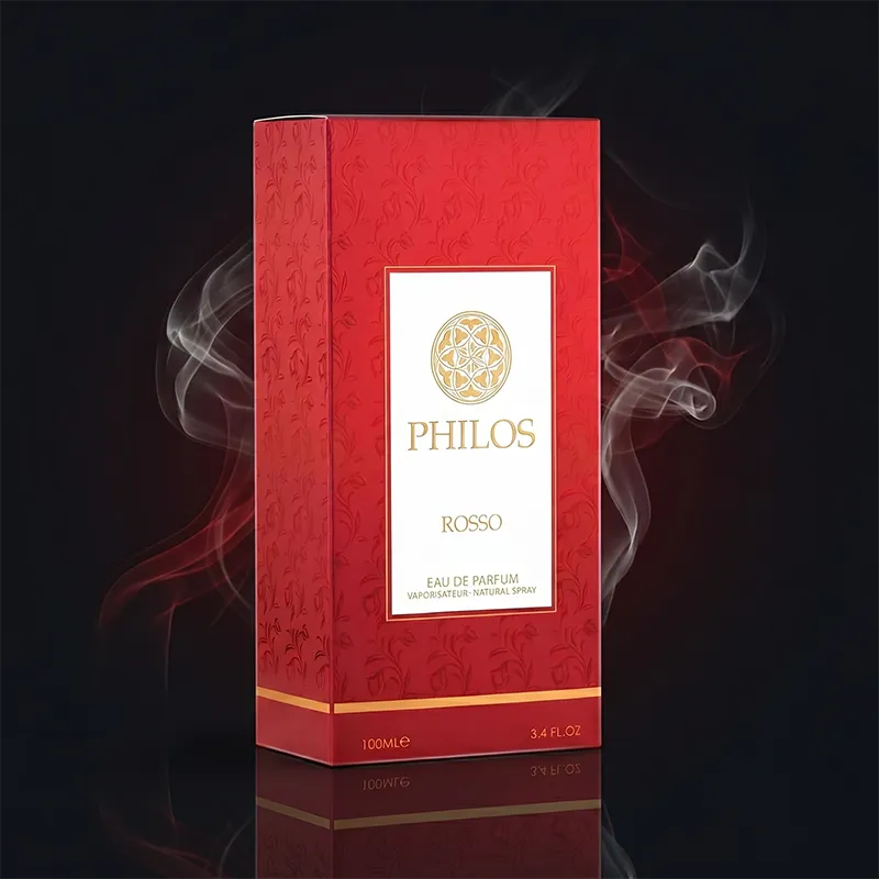 Authentic Maison Alhambra Philos Rosso perfume packaging for fast shipping across Europe.