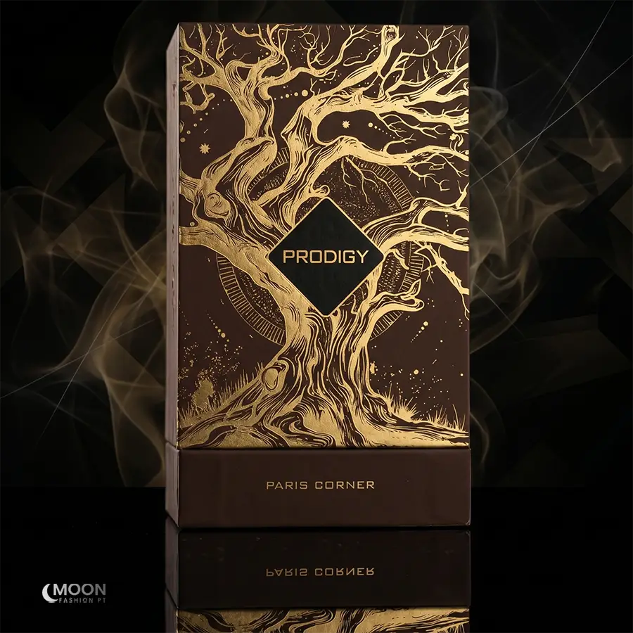 The premium brown and gold textured box of Paris Corner Prodigy, reflecting artistic craftsmanship and quality.