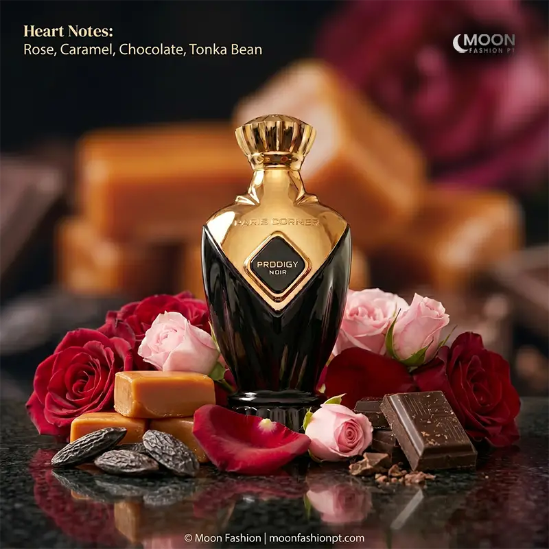 Explore the heart of Paris Corner Prodigy Noir with indulgent notes of chocolate, caramel, and rose for unisex elegance.